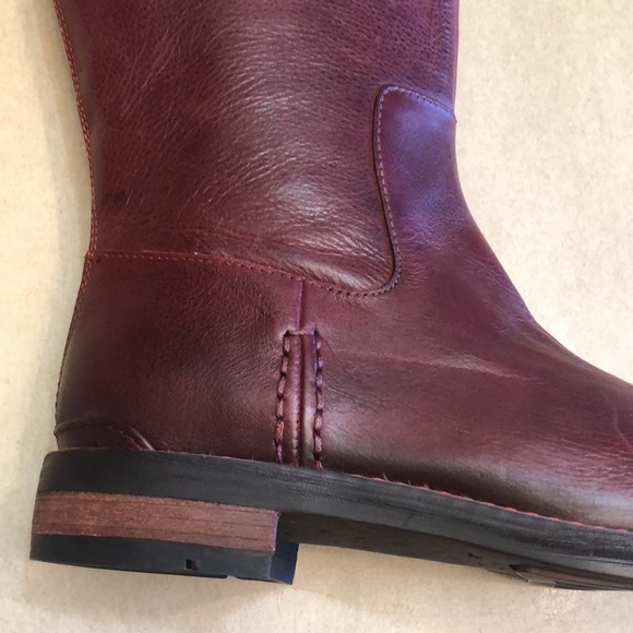 FRANCO SARTO Meyer Leather Tall Roding Boots Size 7.5 W Bordeaux $250 - Picture 11 of 16
